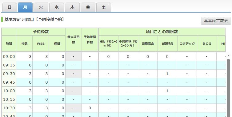 項目制限設定画面の画像